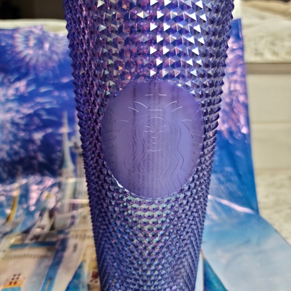 SET of 2 Disney Parks 50th Starbucks Studded Tumbler Cup Pink Blue Iridescent - Picture 7 of 11